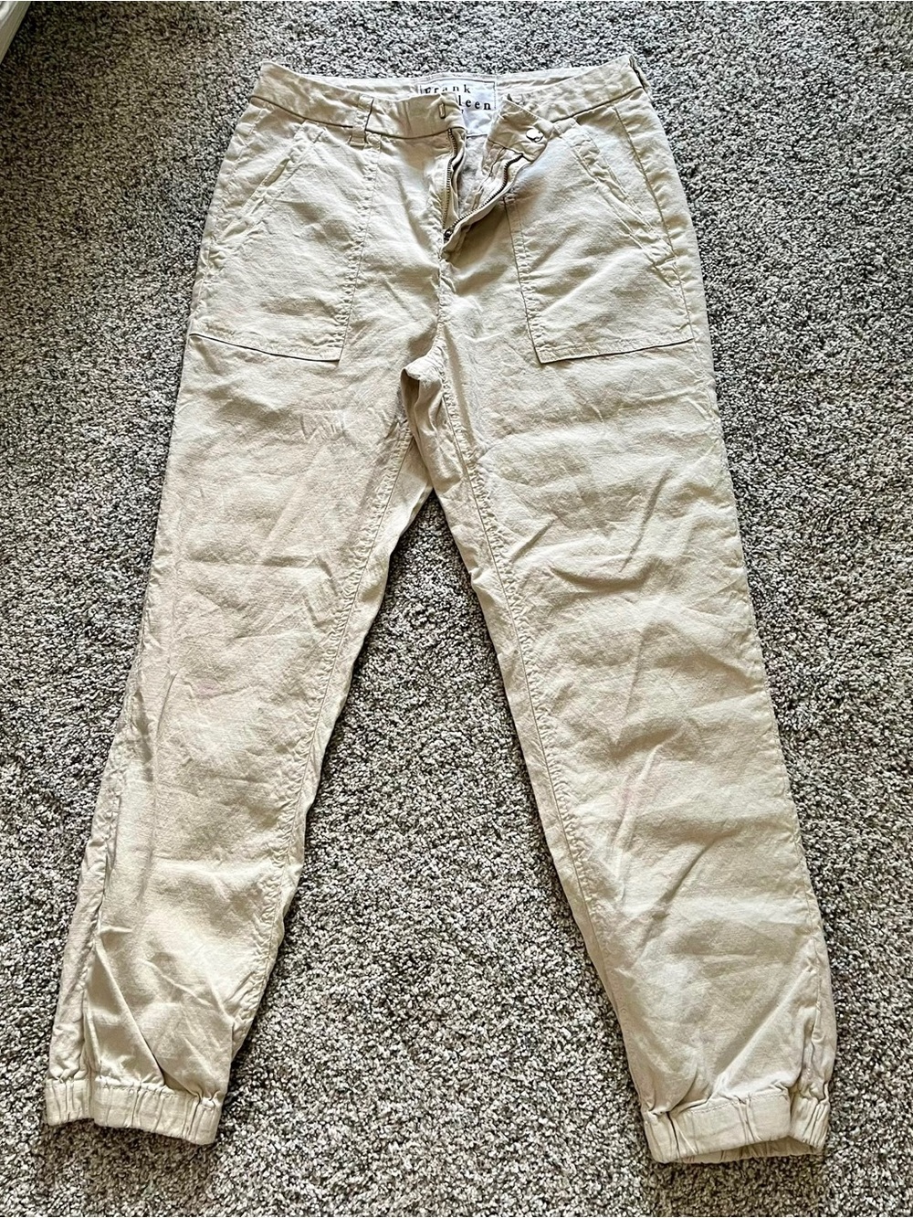 Frank & Eileen Women's Cargo Jogger Pants - Light Tan